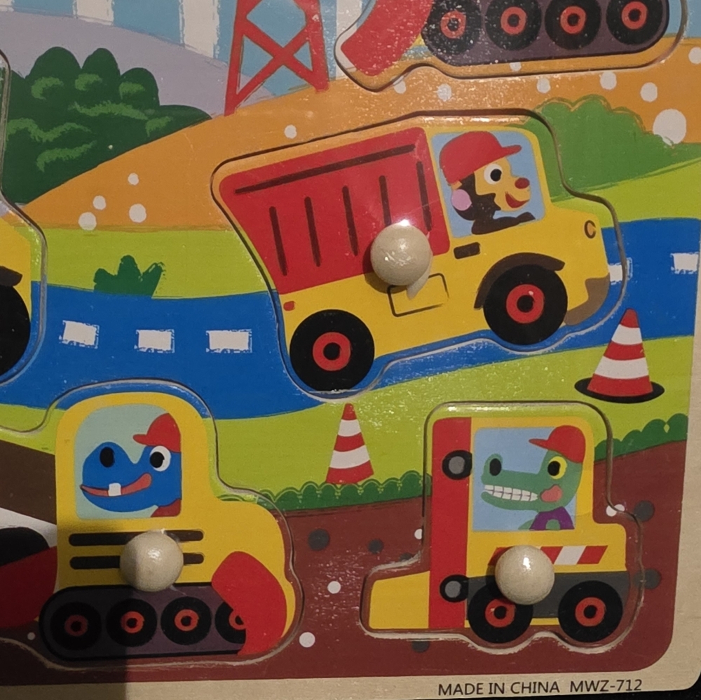 Colorful Wooden Vehicle Puzzle for Kids - Picture 4 of 4